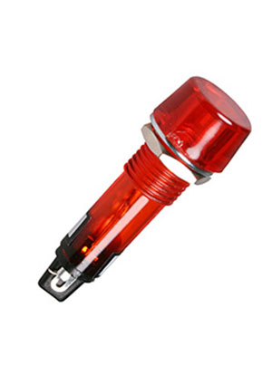 P-804R-12V, лампа накаливания с держателем красная 12В d=14.5мм